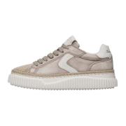 Suede and fabric sneakers Lipari Voile Blanche , Beige , Dames