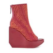 Grafisch Geweven Platform Bootie met Sleehak United Nude , Multicolor ...