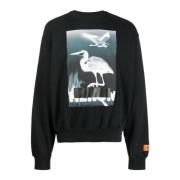 Zwarte Sweatshirt - Regular Fit - Koud Weer - 100% Katoen Heron Presto...