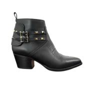 Pre-owned Leather boots Valentino Vintage , Black , Dames