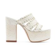 Heeled Mules Casadei , White , Dames