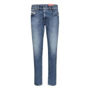 Faded Denim Slim Fit Jeans Diesel , Blue , Heren