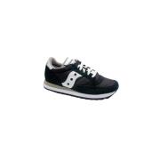 Zwarte en Witte Suède Nylon Schoenen Saucony , Black , Heren