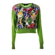 Bloemen Patch Jumper voor vrouwen Dolce & Gabbana , Multicolor , Dames