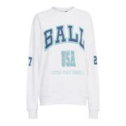 D. Adams Sweatshirt Bright White Ball , White , Dames