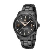 Zwarte Stalen Quartz Horloge Maserati , Black , Heren