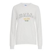 Witte Gebreide Trui met Borderdetails Ball , Gray , Dames