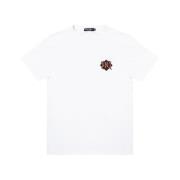 Wit Geborduurd Handtekening T-Shirt Dolce & Gabbana , White , Heren