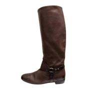 Pre-owned Leather boots Gucci Vintage , Brown , Dames