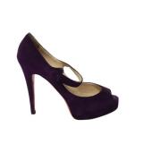 Pre-owned Leather heels Christian Louboutin Pre-owned , Purple , Dames