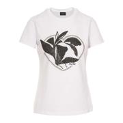 Dames Rhinestone Print T-shirt Liu Jo , White , Dames