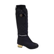 Pre-owned Nylon boots Chanel Vintage , Black , Dames