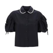 Klassieke Witte Button-Up Overhemd Simone Rocha , Black , Dames