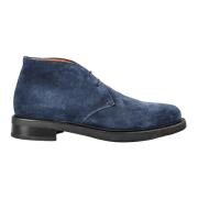 Italiaanse Leren Veterschoenen Santoni , Blue , Heren