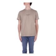 Logo Front T-shirts en Polos Fred Perry , Beige , Heren