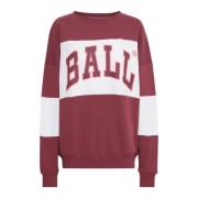 Burgundy Sweatshirt met Cool Print Ball , Red , Dames