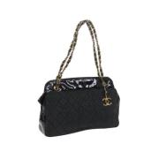 Pre-owned Leather chanel-bags Chanel Vintage , Black , Dames