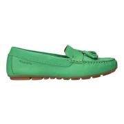 Groene leren loafers voor dames Tamaris , Green , Dames