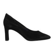 Zwarte Suède Pump met Zilveren Ketting Tamaris , Black , Dames