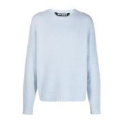 Round-neck Knitwear Palm Angels , Blue , Heren