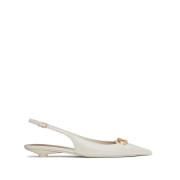 Witte VLogo Signature Platte Schoenen Valentino Garavani , White , Dam...