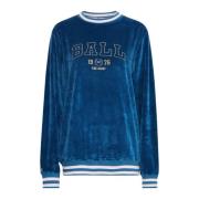 Gestreepte Geribbelde Sweatshirt Oceaan Blauw Ball , Blue , Dames