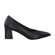 Klassieke zwarte leren formele flats Tamaris , Black , Dames