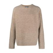 Bruine Gebreide Crew Neck Sweater Ralph Lauren , Brown , Heren
