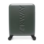 Groene Trolley Koffer met Logo K-Way , Green , Heren