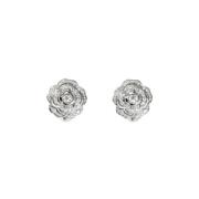 Pre-owned White Gold earrings Chanel Vintage , Gray , Dames