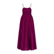 Mouwloze jurk in zijde Forte Forte , Purple , Dames
