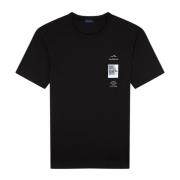 Zwarte Katoenen Half-Sleeved Geborduurd T-Shirt Paul & Shark , Black ,...