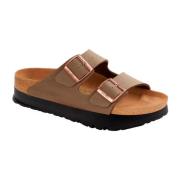 Bruine Vegan Leren Plateau Sandaal Birkenstock , Brown , Dames