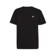 Geborduurd Badge Tee Regular Fit Katoen Tommy Jeans , Black , Heren