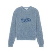 Iconische Logo Trui met Lange Mouwen Maison Kitsuné , Blue , Heren