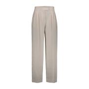 Hoge Taille Linnen Wijde Pijp Broek The Row , White , Dames