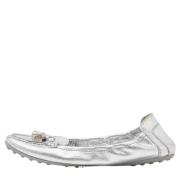 Pre-owned Leather flats Louis Vuitton Vintage , Gray , Dames