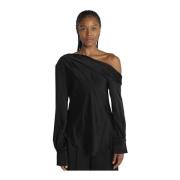 Zwart Satijnen Shirt Alice Simkhai , Black , Dames