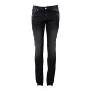 Aansluitende Skinny Jeans met Vintage Wassing Iceberg , Black , Heren