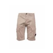 Stretch Sateen Cargo Shorts C.p. Company , Beige , Heren