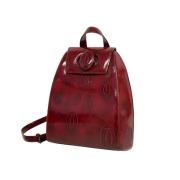 Pre-owned Leather backpacks Cartier Vintage , Red , Dames