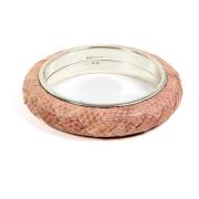 Roze Zilveren Slangenleren Armband Bottega Veneta , Pink , Dames