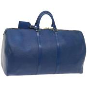 Pre-owned Leather travel-bags Louis Vuitton Vintage , Blue , Dames
