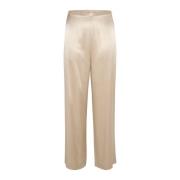 Wide Trousers Soaked in Luxury , Beige , Dames