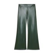 Leather Trousers Patrizia Pepe , Green , Dames