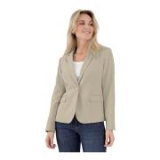 Sand Blazer Polyester/Elastane 2-Biz , Beige , Dames