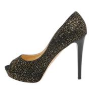 Pre-owned Suede heels Jimmy Choo Pre-owned , Black , Dames