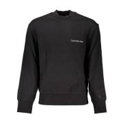 Zwarte katoenen trui met logo Calvin Klein , Black , Heren