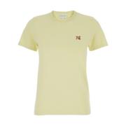Gedurfd Vossenkop Patch T-shirt Maison Kitsuné , Yellow , Dames