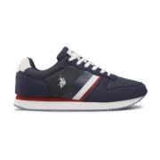 Gedrukte Leren PU Sneakers U.s. Polo Assn. , Blue , Heren